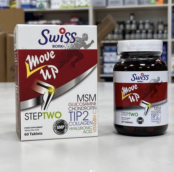 Preparat Swiss Bork dlya podderjaniya zdorovya kostey i sustavov.