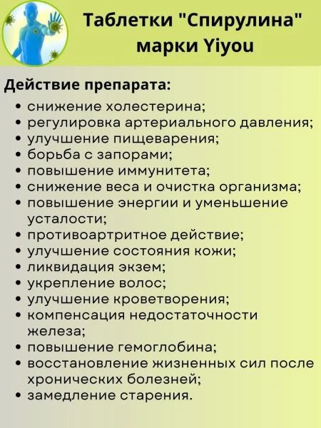 Спирулина комплекс активных веществ природного происхождения